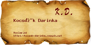 Kocsák Darinka névjegykártya